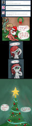 Size: 700x2677 | Tagged: safe, artist:jessy, derpibooru import, oc, oc:copper slate, oc:palette swap, oc:sonatina, earth pony, pony, ask, christmas, christmas stocking, christmas tree, christmas wreath, comic, female, filly, hat, hearth's warming eve, holiday, mother and child, mother and daughter, nose rub, parent and child, santa hat, tree, trio, tumblr, tumblr:ask palette swap, wreath