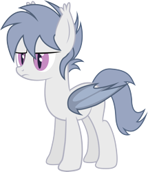 Size: 2586x3013 | Tagged: safe, artist:duskthebatpack, derpibooru import, oc, oc only, oc:white willow, bat pony, pony, bat wings, ear fluff, female, folded wings, frown, lidded eyes, mare, simple background, slit eyes, solo, standing, transparent background, vector