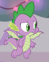 Size: 434x540 | Tagged: safe, derpibooru import, screencap, spike, dragon, the hearth's warming club, claws, cropped, male, solo, tail, winged spike, wings