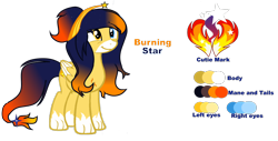 Size: 2024x1028 | Tagged: safe, artist:flakyporcupine1989, derpibooru import, oc, oc:burning star, cat, hybrid, pegasus, pony, female, mare, offspring, parent:eclipse blaze, parent:shoto todoroki, reference sheet, solo