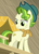 Size: 565x775 | Tagged: safe, derpibooru import, screencap, pistachio, earth pony, pony, best gift ever, >:), cropped, freckles, hat, smiling, smirk, solo