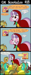 Size: 1589x3774 | Tagged: safe, artist:gm-scoots, derpibooru import, apple bloom, scootaloo, sweetie belle, oc, oc:gold rush, oc:phantom gentle, pony, undead, vampire, vampony, comic:bleeding hearts, bard, cutie mark crusaders, dungeons and dragons, fantasy class, ogres and oubliettes, pen and paper rpg, rpg