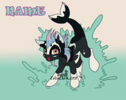 Size: 938x750 | Tagged: safe, artist:zobaloba, derpibooru import, oc, pony, adoptable, animated, character, design, design a pony, female, gif, happy, solo, water, whale tail