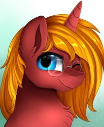 Size: 809x987 | Tagged: safe, artist:pridark, derpibooru import, oc, oc only, oc:maxwell, pony, unicorn, eye reflection, glasses, one eye closed, reflection, smiling