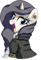 Size: 529x777 | Tagged: safe, artist:pepooni, derpibooru import, oc, oc only, oc:queen lunanne, pony, unicorn, blue eyes, buck legacy, female, jabot, jewel, jewelry, looking at you, mare, not rarity, purple hair, simple background, solo, transparent background