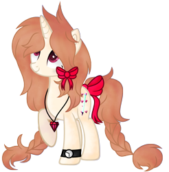 Size: 2240x2280 | Tagged: safe, artist:bloodlover2222, derpibooru import, oc, oc:gingar, pony, unicorn, bow, female, mare, simple background, solo, tail bow, transparent background