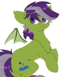 Size: 2000x2500 | Tagged: safe, artist:etoz, derpibooru import, oc, oc only, oc:grey seeking dusk, bat pony, pony, bat pony oc, colt, cute, fangs, male, request, requested art, simple background, smiling, solo, transparent background