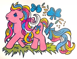 Size: 1280x972 | Tagged: safe, derpibooru import, g1, brush and grow pony, curly locks, official, official art, scan, solo