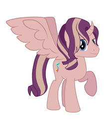 Size: 1140x1268 | Tagged: safe, derpibooru exclusive, derpibooru import, editor:proto29, oc, oc only, oc:shimmering spectacle, alicorn, pony, alicorn oc, curved horn, horn, male, raised hoof, simple background, solo, stallion, transparent background