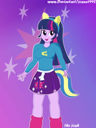 Size: 3000x4000 | Tagged: safe, artist:josue1992, derpibooru import, twilight sparkle, twilight sparkle (alicorn), alicorn, equestria girls, equestria girls (movie), breasts, canterlot high, female, headlight sparkle, helping twilight win the crown, sleeveless, smiling, solo, strapless