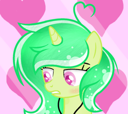 Size: 998x890 | Tagged: safe, artist:rachelclaraart, derpibooru import, oc, oc:crystal bloom, pony, unicorn, base used, bust, colored pupils, female, mare, portrait, solo