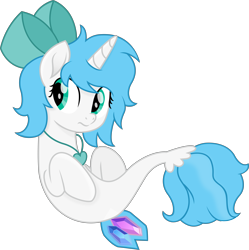 Size: 12460x12492 | Tagged: safe, artist:cirillaq, derpibooru import, oc, oc:sapphire heart, seapony (g4), absurd resolution, bow, female, hair bow, simple background, solo, transparent background, vector