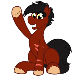 Size: 1200x1200 | Tagged: safe, artist:tatemil, derpibooru import, oc, oc only, oc:eddie, earth pony, pony, 2019 community collab, derpibooru community collaboration, male, scar, simple background, smiling, solo, transparent background, unshorn fetlocks