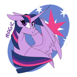 Size: 1280x1280 | Tagged: safe, artist:ask-azalea-grey, derpibooru import, part of a set, twilight sparkle, twilight sparkle (alicorn), alicorn, pony, cutie mark background, female, floppy ears, long horn, mare, simple background, smiling, solo, spread wings, transparent background, wings