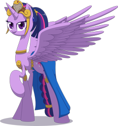 Size: 3060x3290 | Tagged: safe, artist:zacatron94, derpibooru import, twilight sparkle, twilight sparkle (alicorn), alicorn, pony, genie, jewelry, loincloth, regalia, shantae, shantae and the pirates curse, simple background, snake princess outfit, solo, space princess, tiara, transparent background, venus bikini