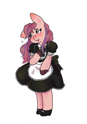 Size: 700x1000 | Tagged: safe, artist:togo-mimori, derpibooru import, oc, oc:sweet haze, bipedal, blushing, clothes, crossdressing, femboy, maid, male