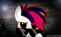 Size: 1196x720 | Tagged: safe, artist:p.a.r.m.s, derpibooru import, oc, oc only, earth pony, pony, female, glasses, looking at you, night, red mane, serious, serious face, solo, vector