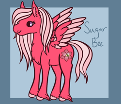 Size: 1750x1500 | Tagged: safe, artist:misskanabelle, derpibooru import, oc, oc only, oc:sugar bee, pegasus, pony, chest fluff, colored wings, colored wingtips, female, mare, offspring, parent:big macintosh, parent:fluttershy, parents:fluttermac, solo, unshorn fetlocks