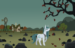 Size: 1971x1280 | Tagged: safe, artist:misskanabelle, derpibooru import, cloudy quartz, earth pony, pony, female, loose hair, mare, missing accessory, no glasses, raised hoof, rock farm, solo