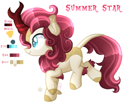 Size: 1600x1348 | Tagged: safe, artist:sugaryicecreammlp, derpibooru import, oc, oc:summer star, kirin, sounds of silence, female, reference sheet, simple background, solo, transparent background