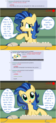Size: 800x1745 | Tagged: safe, artist:flash equestria photography, derpibooru import, oc, oc:milky way, earth pony, pony, milkmare of trottingham, 4chan, ask, computer mouse, female, implied bon bon, keyboard, mare, solo, tumblr