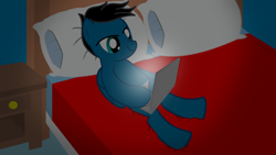 Size: 1920x1080 | Tagged: safe, artist:agkandphotomaker2000, derpibooru import, oc, oc:pony video maker, pony, computer, laptop computer, night, relaxing, solo