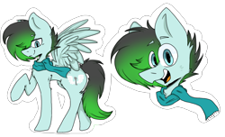 Size: 6600x4000 | Tagged: safe, artist:xdarklapisx, derpibooru import, oc, oc only, oc:gryph xander, pegasus, pony, clothes, gradient mane, gradient tail, male, scarf, smiling, solo, stallion, wings