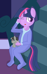 Size: 1855x2943 | Tagged: safe, artist:skyflys, derpibooru import, smarty pants, twilight sparkle, unicorn twilight, anthro, plantigrade anthro, unicorn, clothes, cute, female, filly, filly twilight sparkle, footed sleeper, pajamas, twiabetes, younger