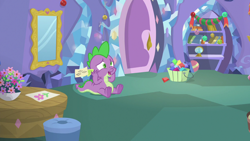 Size: 1280x720 | Tagged: safe, derpibooru import, screencap, spike, dragon, best gift ever, derp, solo, winged spike