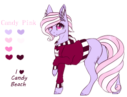 Size: 778x594 | Tagged: safe, artist:lunawolf28, derpibooru import, oc, oc:candy pink, earth pony, pony, clothes, female, hoodie, mare, reference sheet, simple background, solo, transparent background