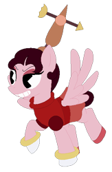 Size: 347x532 | Tagged: safe, artist:eggi-myst3ry, artist:selenaede, derpibooru import, pegasus, pony, base used, clothes, crossover, cuphead, gloves, hilda berg, pacman eyes, ponified, shoes, simple background, studio mdhr, transparent background, vane, weather vane