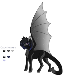 Size: 966x1144 | Tagged: safe, artist:lunawolf28, derpibooru import, oc, oc:cauchemars, bat pony, pony, male, reference sheet, simple background, solo, stallion, transparent background