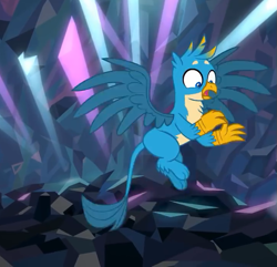Size: 723x698 | Tagged: safe, derpibooru import, screencap, gallus, griffon, what lies beneath, claws, cropped, male, paws, spread wings, tail, wings