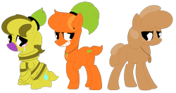 Size: 782x413 | Tagged: safe, artist:eggi-myst3ry, artist:selenaede, derpibooru import, earth pony, pony, base used, carrot, crossover, cuphead, food, grin, moe tato, onion, pacman eyes, potato, psycarrot, raised hoof, simple background, smiling, studio mdhr, the root pack, transparent background, weepy