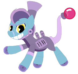 Size: 467x445 | Tagged: safe, artist:eggi-myst3ry, artist:selenaede, derpibooru import, earth pony, pony, base used, crossover, cuphead, grin, pacman eyes, phantom express, ponified, simple background, smiling, studio mdhr, transparent background, wheel