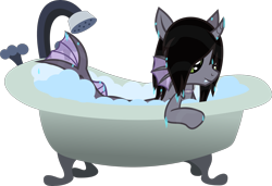 Size: 2336x1595 | Tagged: safe, artist:lightningbolt, derpibooru exclusive, derpibooru import, pony, .svg available, bath, bathtub, claw foot bathtub, curved horn, disguise, disguised siren, dripping, fangs, fish tail, glow, hair over one eye, half-siren, horn, jewelry, kellin quinn, male, necklace, ponified, scales, simple background, sleeping with sirens, slit eyes, solo, stallion, transparent background, vector, water, wet, wet mane