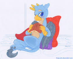 Size: 1000x817 | Tagged: safe, artist:foxxy-arts, derpibooru import, gallus, griffon, blushing, book, male, paw pads, paws, solo, tail, underpaw, wings