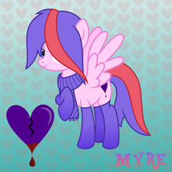 Size: 1080x1080 | Tagged: safe, artist:tacobender, derpibooru import, oc, oc only, oc:myre, pony, clothes, scarf, show accurate, socks, solo