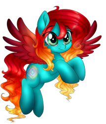 Size: 1816x2110 | Tagged: safe, artist:havoxious, derpibooru import, oc, oc only, oc:andromeda, pegasus, pony, blue coat, gradient mane, green eyes, simple background, solo, transparent background