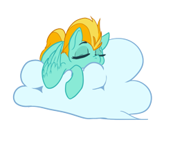 Size: 907x760 | Tagged: safe, artist:storyteller, derpibooru import, lightning dust, cloud, simple background, sleeping, solo, transparent background