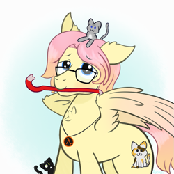 Size: 1181x1181 | Tagged: safe, artist:dyonys, derpibooru import, oc, oc only, oc:barpy, cat, pegasus, pony, crowbar, glasses, half-life, male, not fluttershy, stallion