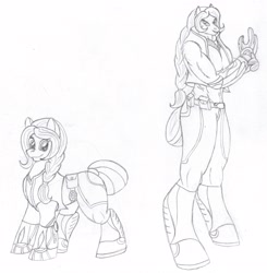 Size: 3897x3977 | Tagged: safe, derpibooru import, oc, oc:honey suckle, anthro, earth pony, pony, anthro oc, anthro with ponies, muscles