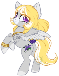 Size: 600x769 | Tagged: safe, artist:cabbage-arts, derpibooru import, oc, oc only, pegasus, pony, female, looking at you, mare, rearing, simple background, solo, tail wrap, white background