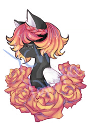 Size: 800x1132 | Tagged: safe, artist:yamikonek0, derpibooru import, oc, pony, commission, cute, flower, rose, ych result