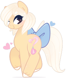 Size: 1089x1280 | Tagged: safe, artist:euphoriapony, derpibooru import, oc, oc only, oc:buttercreme, earth pony, pony, bow, solo