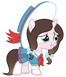 Size: 1024x1189 | Tagged: safe, artist:cindydreamlight, derpibooru import, oc, oc:cindy, pony, unicorn, clothes, female, filly, hat, simple background, solo, transparent background