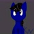 Size: 2894x2894 | Tagged: safe, artist:kevw, derpibooru import, oc, pony, black mane, chest fluff, cute, dark blue coat, innocent, kevpon, messy mane, ponysona, simple background, sitting, smiling, watermark