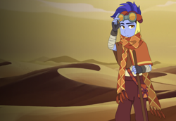 Size: 1644x1128 | Tagged: safe, artist:fantasygerard2000, derpibooru import, hoo'far, equestria girls, road to friendship, desert, equestria girls-ified, male, solo, story in the source, story included