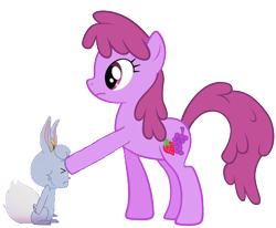 Size: 630x520 | Tagged: safe, derpibooru import, edit, berry punch, berryshine, pony, rabbit, ><, berry bunny, eyes closed, simple background, transparent background, violence