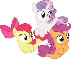 Size: 3629x3000 | Tagged: safe, artist:cloudyglow, derpibooru import, apple bloom, scootaloo, sweetie belle, seapony (g4), surf and/or turf, .ai available, cute, cutie mark crusaders, female, filly, hnnng, sea-mcs, seaponified, seapony apple bloom, seapony scootaloo, seapony sweetie belle, simple background, smiling, species swap, transparent background, vector